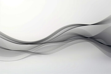Abstract black and white waves create a sense of motion and elegance in a minimalist design