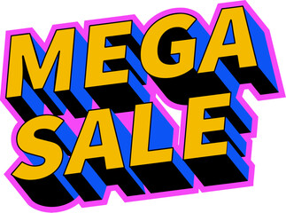 Mega Sale Retro Bright Special Price Shopping Sales Tag Sticker Banner
