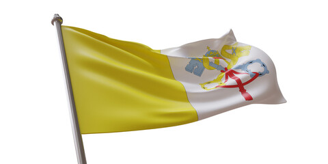 Vatican City Flag Waving Isolated