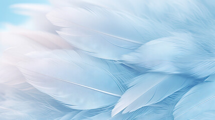  a close up of a bunch of feathers on a blue background.  generative ai