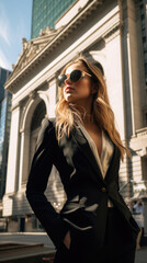 Fototapeta na wymiar Sophisticated Woman In A Chic City Setting , Background Image, Best Phone Wallpapers