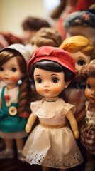 Vintage Doll Collection Portrait Diverse  , Background Image, Best Phone Wallpapers