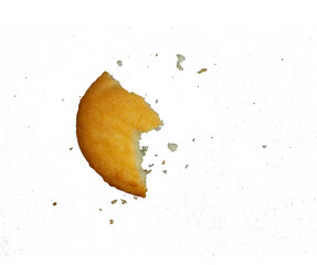 Butter cookies with crumbs isolated