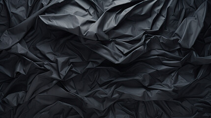  a black background with a lot of wrinkled fabric on it.  generative ai