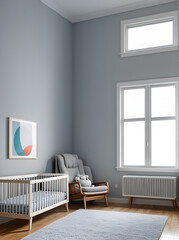 realistic baby boy room with hyper detailed
