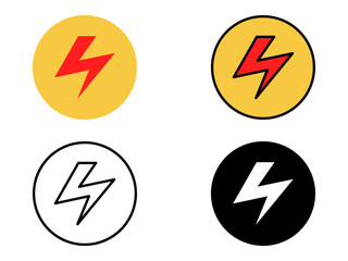 Illustration of flash electric power lighting vector icon illustration