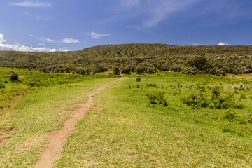 Fototapeta na wymiar Hiking trail in the Longonot National Park, Kenya