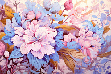 Pattern of spring and summer colors in pastel palette on light background