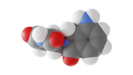 lenalidomide molecule, immunomodulatory agents, molecular structure, isolated 3d model van der Waals