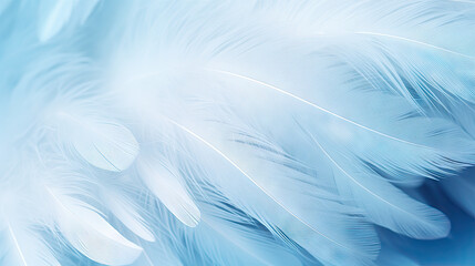 Fototapeta na wymiar a close up of a blue and white feather background with a blurry image of the feathers. generative ai