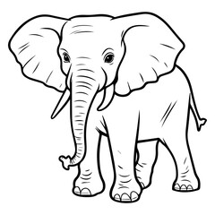 baby elephant Monochrome illustration, cute baby elephant silhouette design, Generative AI.