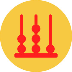 traditional abacus mathematical calculation flat icon