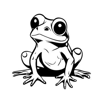 Adorable Baby Frog Clipart on White Background AI Generated