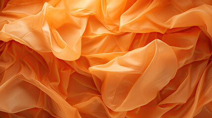  a close up of an orange fabric with a black background.  generative ai