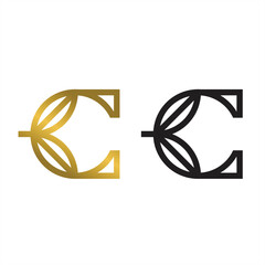 The concept of the letter c with a combination of leaves is very elegant and luxurious with a bit of military style