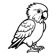 Fototapeta premium cute baby parrot Monochrome illustration, baby parrot silhouette design, Generative AI.