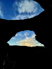 Large Utah arch at sunset
