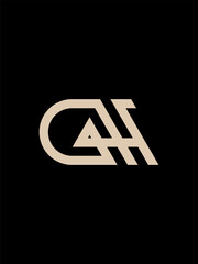 GAH monogram logo template