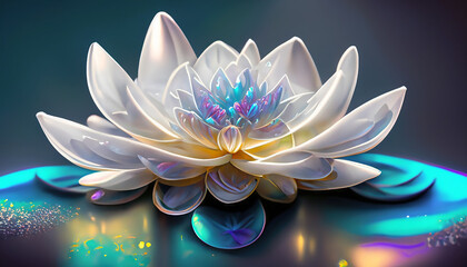 Iridescent lotus flowers

