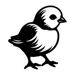 Obraz premium cute baby chicks Monochrome illustration, baby chicks silhouette design, Generative AI.