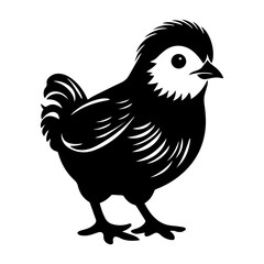 cute baby chicks Monochrome illustration, baby chicks silhouette design, Generative AI.