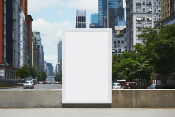 Obraz premium Mock up of blank advertising billboard in the city