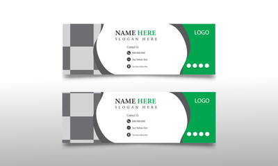 Modern and minimalist email signature or email footer | Personal social media cover page design with photo place and contact info