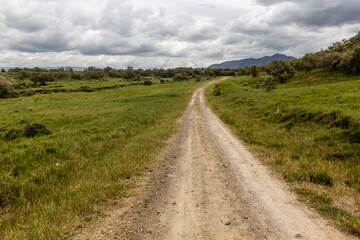 Fototapeta na wymiar Track in the Hell's Gate National Park, Kenya