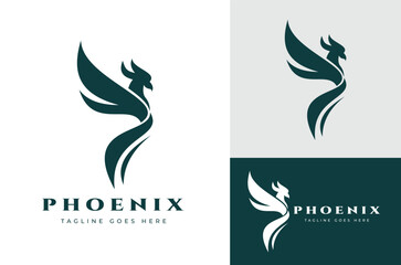 Phoenix Eagle Classic Bird Wings Design Abstract Animal template vector illustration