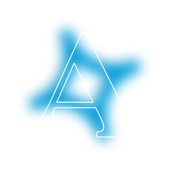 Letter A, Y2K Style, Star Geometric shape color neon line scattered blurred fuzzy dispersion decoration gradient elements collection 