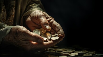 Hand old money coin person man people poor woman senior euro concept finance good. Money background habits old hand investment age pension broke education poverty business financial southeast problem