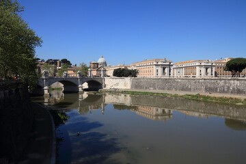 Rome city view with The Tiber