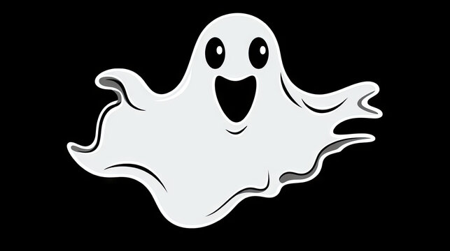  a ghost with a black background and a white ghost face.  generative ai