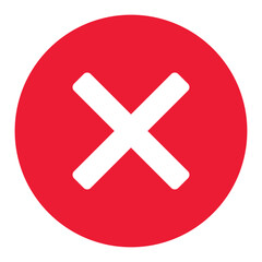 close button - x in circle, red cross icon symbol, vector
