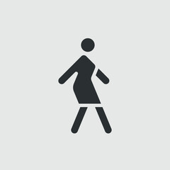 Hurrying woman. Simple shape icon