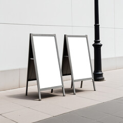 Blank Sidewalk Advertising Stand: A Standout in Isolation