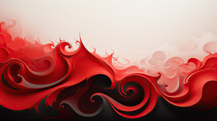  a red and black abstract background with white and red swirls.  generative ai