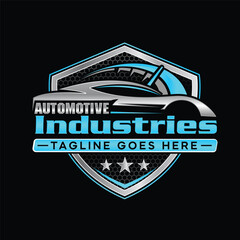 Vector illustration of an automotive industry logo with a badge