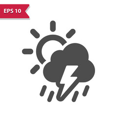 Storm Icon. Rain, Raining, Cloud, Sun, Lightning Bolt, Lightning Storm, Weather