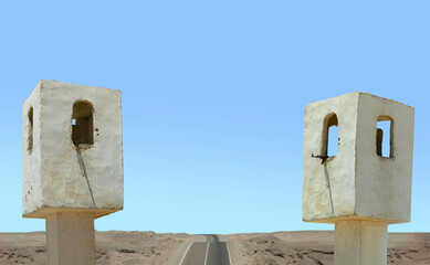 Israeli and Palestinian checkpoints on the road