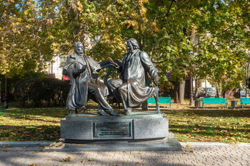 Monument to composer Stanislav Monyushko and playwright Vikenty Dunin-Martsinkevich at the Minsk...