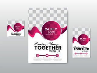 Creative Business conference live meeting and event flyer template Layout. Corporate invitation online business workshop and abstract seminar promotion poster design template.