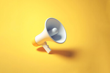 3d megaphone speaker or loudspeaker bullhorn for announce promotion, Ai Generated - obrazy, fototapety, plakaty