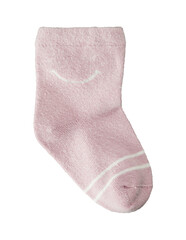 pink sock of baby isolated