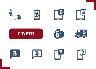 Cryptocurrency Icons. Crypto Currency, Money, Bitcoin, Buy, Pay, Paying, Buying Icon