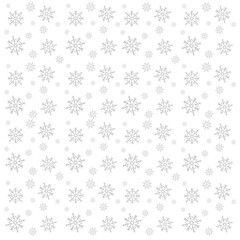 Christmas, new year seamless pattern, snowflakes line illustration