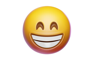 3D emoji “Widesmile” render. High quality PNG on transparent background.