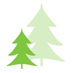 Hand drawn green christmas tree illustration 