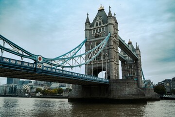 Fototapeta na wymiar Tower Bridge across the River Thames in London, England.