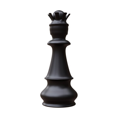Black chess queen isolated on white transparent background. PNG. Business strategy concept